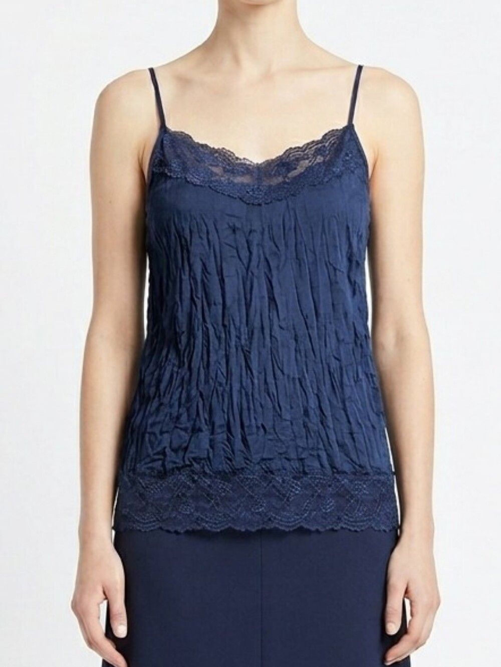 Maurices Blue Crinkle Lace Trim Cami Tank Top XXL Y2k 90s Fairy Whimsigoth